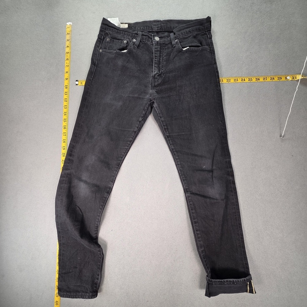 Levis 512 Jeans Mens Black Denim Slim Tapered Altered Hem Fits 32x29